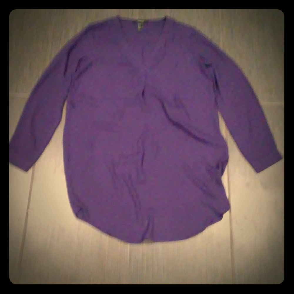 Dark Violet Long Sleeve Blouse